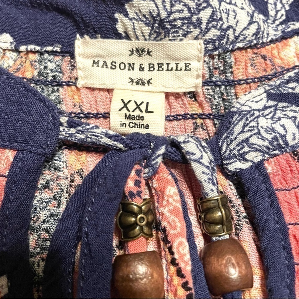 MASON & BELLE Bohemian Floral Tassel Top Size XXL - Picture 8 of 9